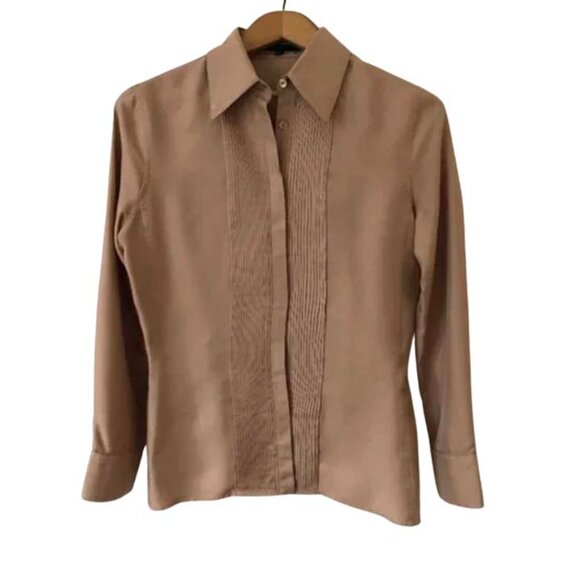 Gucci Silk Tuxedo-Front Blouse – Made in Italy Size 40 - Picture 1 of 6